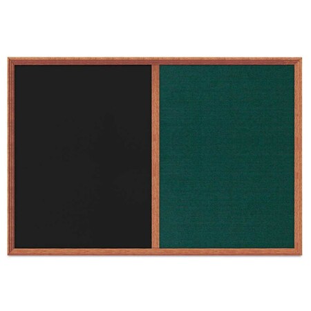 United Visual Products Enclosed Corkboard, 1 Door, 48"x36", 4" Fra UV3423-BLACK-BUFF
